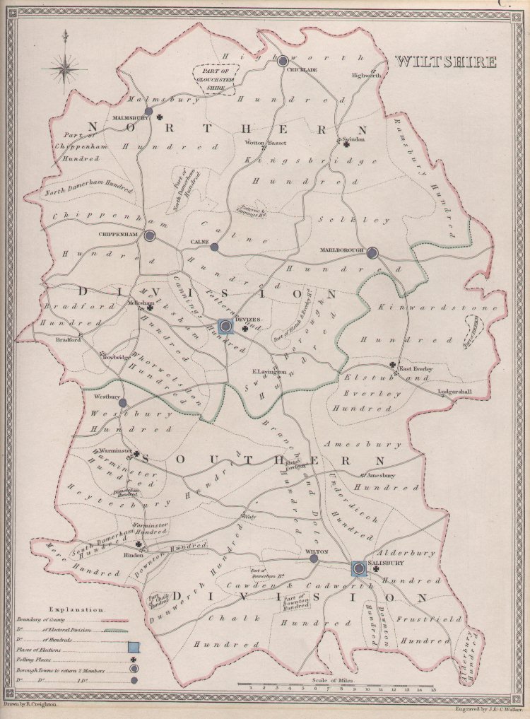 Map of Wiltshire - Creighton